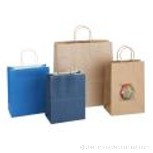 Kraft Paper Bags With Handles Customized printing twisted rope handle kraft paper bag Supplier